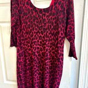 Leopard Print Dress in Red and Black